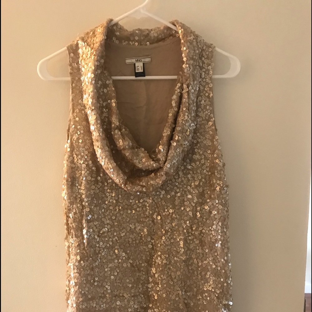 Mango, Mng. London. Golden Strass Mini dress.